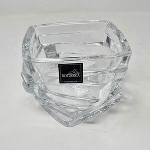 Vtg Rogaska Crystal small bowl candlestick holder home decor handmade Slovenia